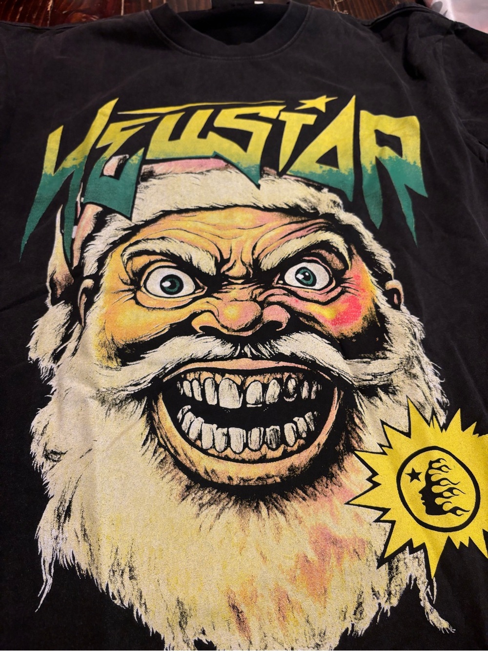 Men's Black Graphic Santa Short Sleeve Tee